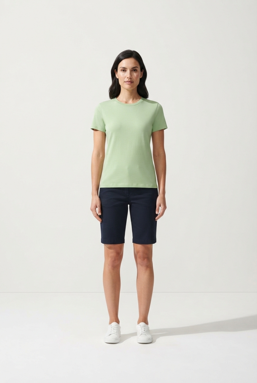Weekend classic lightgreen relaxed cut women's T-shirt on model