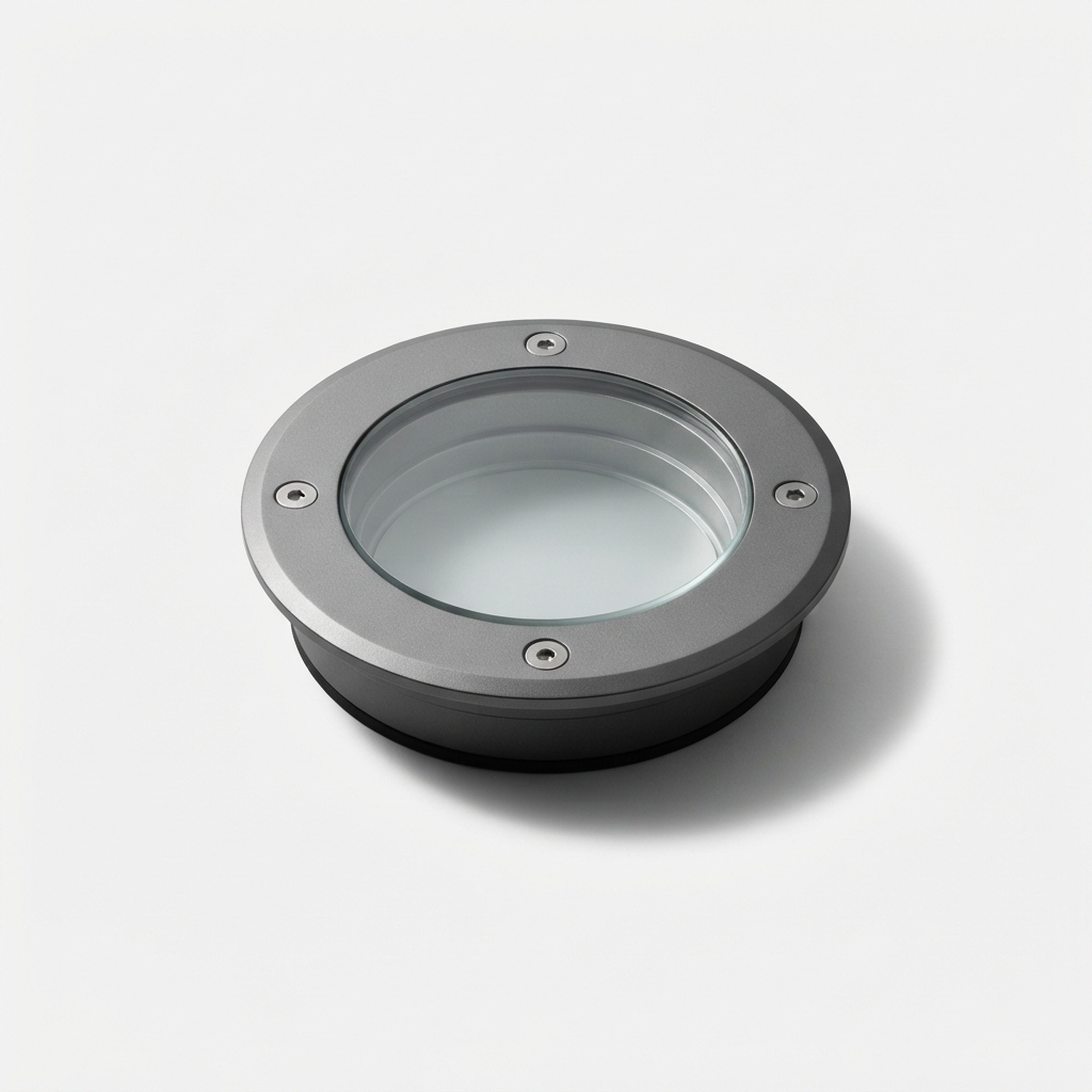 Minimal outdoor recessed ground LED light for path marking